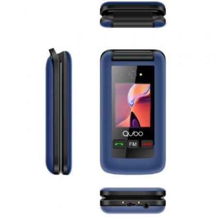 Teléfono Móvil Qubo X-247 4G para Personas Mayores/ Negro y Azul