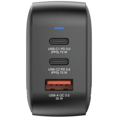 Cargador de Pared Universal GaN Verbatim Mini GaN Wall Charger/ 2xUSB Tipo-C/ 1xUSB/ 70W