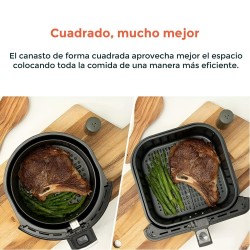 YOEVU FREIDORA DE AIRE 5.5 L 1600W ECOFRY CON CESTA