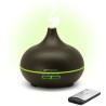 Humidificador Aromaterapia Ultrasónico, 400ml, LED 7 Colores, Control Remoto, Difusor de aceites Esenciales, Negro