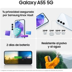 SAMSUNG A55 6,60" FHD+ A556 8GB/128GB 32MP/50MP (5G) DS AWESOME LiquidadorLoco