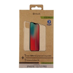 FUNDA MUVIT PARA IPHONE 12 12 PRO + PROTECTOR PANTALLA VIDRIO