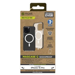 FUNDA MUVIT RECYCLETEK MAGSAFE SHOCKPROOF 3M PARA APPLE IPHONE 15 PRO