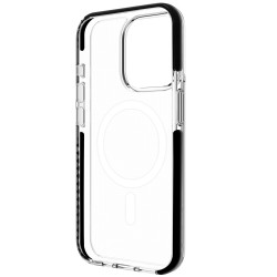 FUNDA MUVIT RECYCLETEK MAGSAFE SHOCKPROOF 3M PARA APPLE IPHONE 15 PRO MAX TRANSPARENTE NEGRA