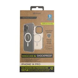 FUNDA MUVIT RECYCLETEK MAGSAFE SHOCKPROOF 3M PARA APPLE IPHONE 14 PRO TRANSPARENTE NEGRA