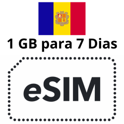 ESIM para navegar en andorra 1GB 7 Dias
