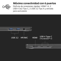 Portátil LG Gram 16" Ultra 7-155H, 32GB RAM, 2TB SSD, Windows 11