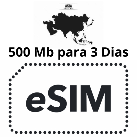 Esim Asia - 500 MB - 3 días