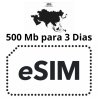Esim Asia - 500 MB - 3 días