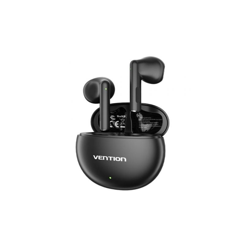 Auriculares Bluetooth Vention ELF 06 NBKB0 con estuche de carga/ Autonomía 6h/ Negros