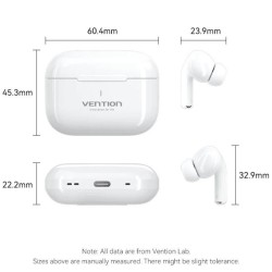 Auriculares Bluetooth Vention Echo Lite E11 con estuche de carga. Blancos