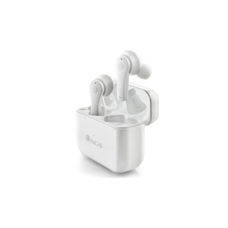 Auriculares Bluetooth NGS Ártica Bloom con estuche de carga/ Autonomía 6h/ Blancos