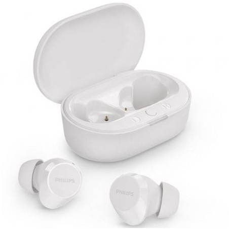 Auriculares Bluetooth Philips TAT1209 con estuche de carga/ Autonomía 6h/ Blancos