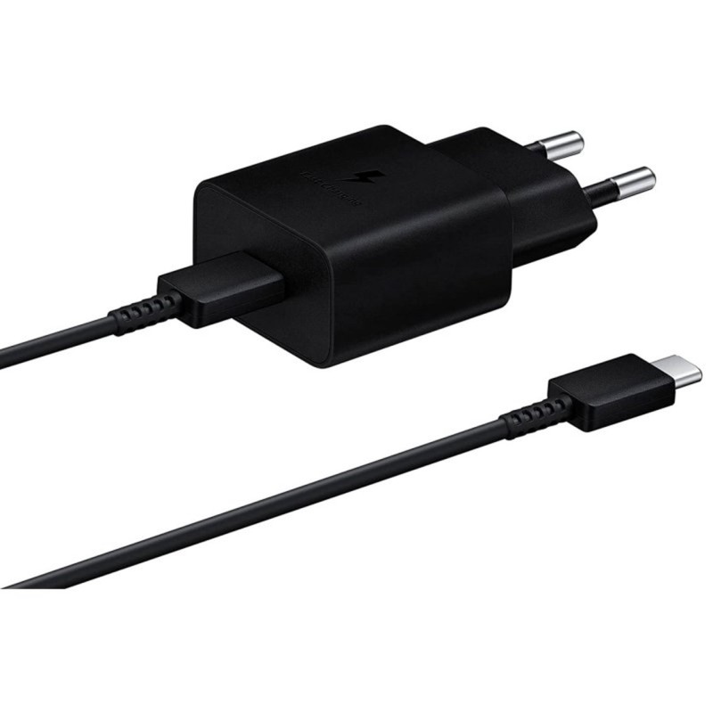 CARGADOR SAMSUNG EP-T1510 USB TIPO C NEGRO + CABLE USB TIPO C 15W