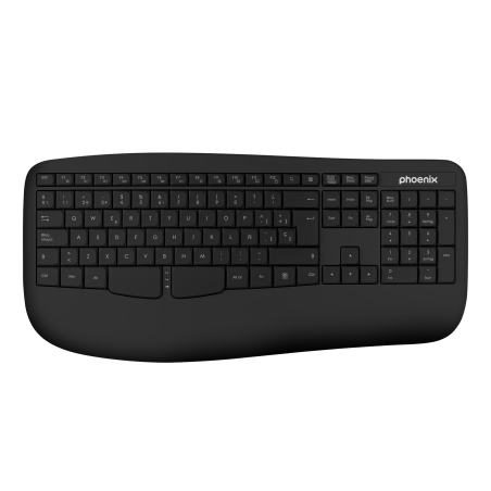 Phoenix K201 Teclado Ergonomico Inalambrico 2.4Ghz Negro