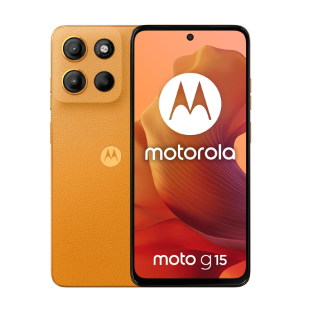 Moto G15 Naranja: 5200mAh | 50MP | 128GB | Dolby Atmos 🎶