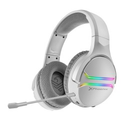 Auriculares Gaming con Microfono Inalambricos Wireless Iluminacion RGB Sonido 7.1 Envolvente Blanco