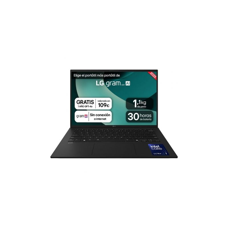 Portátil LG Gram 14ZD90T-G.AX78B Intel Core Ultra 7-255H/ 16GB/ 1TB SSD/ 14'/ Sin Sistema Operativo Portátil LG Gram 14ZD90T-G.AX78B Intel Core Ultra 7-255H/ 16GB/ 1TB SSD/ 14'/ Sin Sistema Operativo