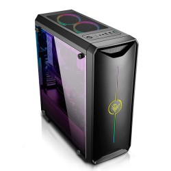 ZMIR Caja Gaming LED RGB ATX Mini-ATX Micro-ATX con 3 Ventiladores RGB y Controladora