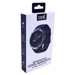 COOL SMARTWATCH PANTALLA AMOLED ADVENTURE SILICONA NEGRO en la caja