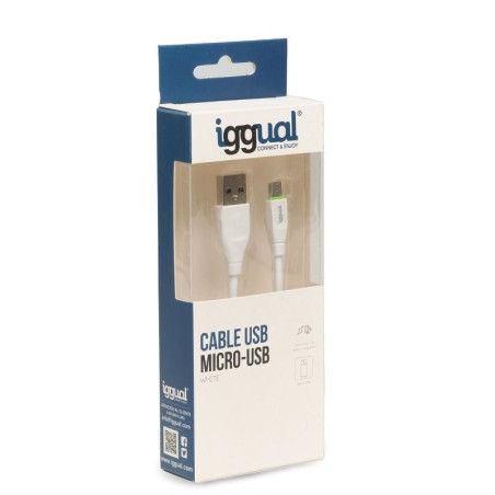 iggual cable USB-A-micro-USB 100 cm blanco