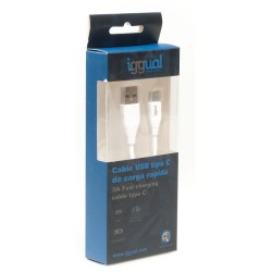 iggual Cable USB-A-USB-C 100 cm blanco Q3.0 3A