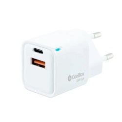 Coolbox Cargador Gan 20W USB-C-USB-A PARED