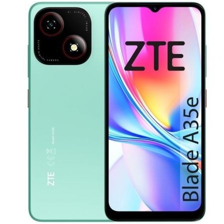 ZTE Blade A35E Verde vista frontal pantalla 6.52 pulgadas HD 90Hz mejor precio envío 24H