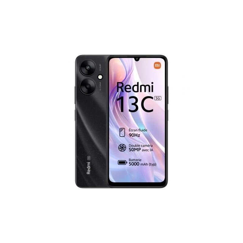 Xiaomi Redmi 13C 5G Negro Starlight Black vista frontal pantalla 6.74 pulgadas 90Hz mejor precio envío