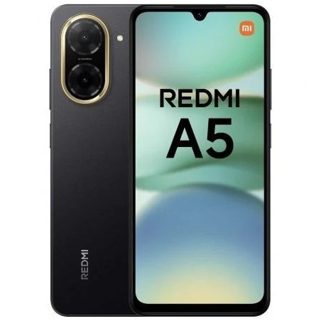 Xiaomi Redmi A5 negro vista frontal pantalla 6.88 pulgadas